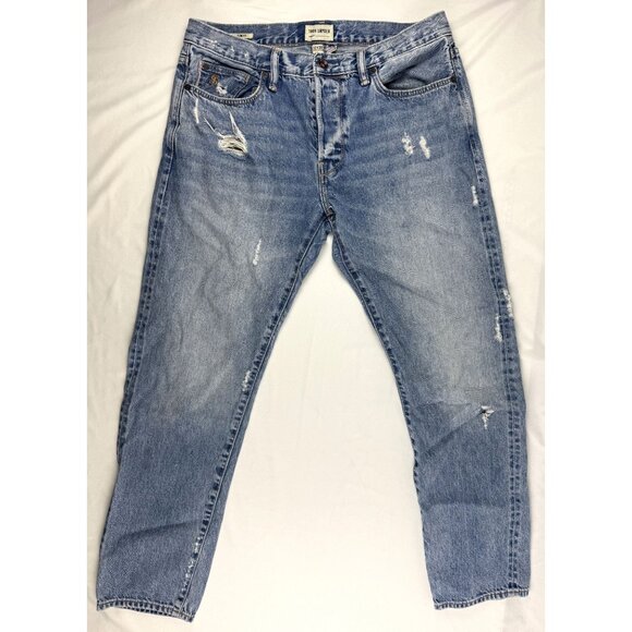 Todd Snyder Mens SLIM FIT SELVEDGE JEAN IN DESTROYED BROOME WASH Size 32x30 - Picture 1 of 13